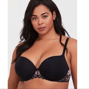 NWT! Torrid Blk/Pink Microfiber Lace T-shirt Bra